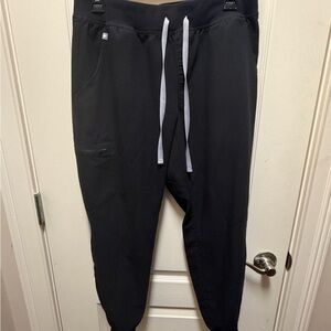 Figs Black Jogger Sweatpants with grey Drawstring